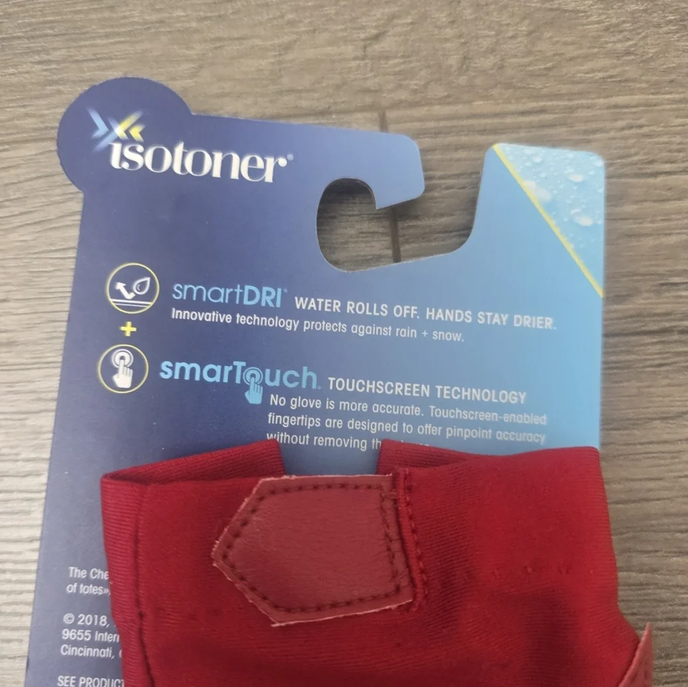 Isotoner Smart Dri Womens Gloves Red Size L/XL Chevron Clsssic Boho